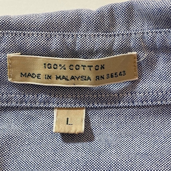 Vintage IZOD Golf Button Down Oxford Shirt Men’s LARGE Blue Long Sleeve Logo - Picture 9 of 11